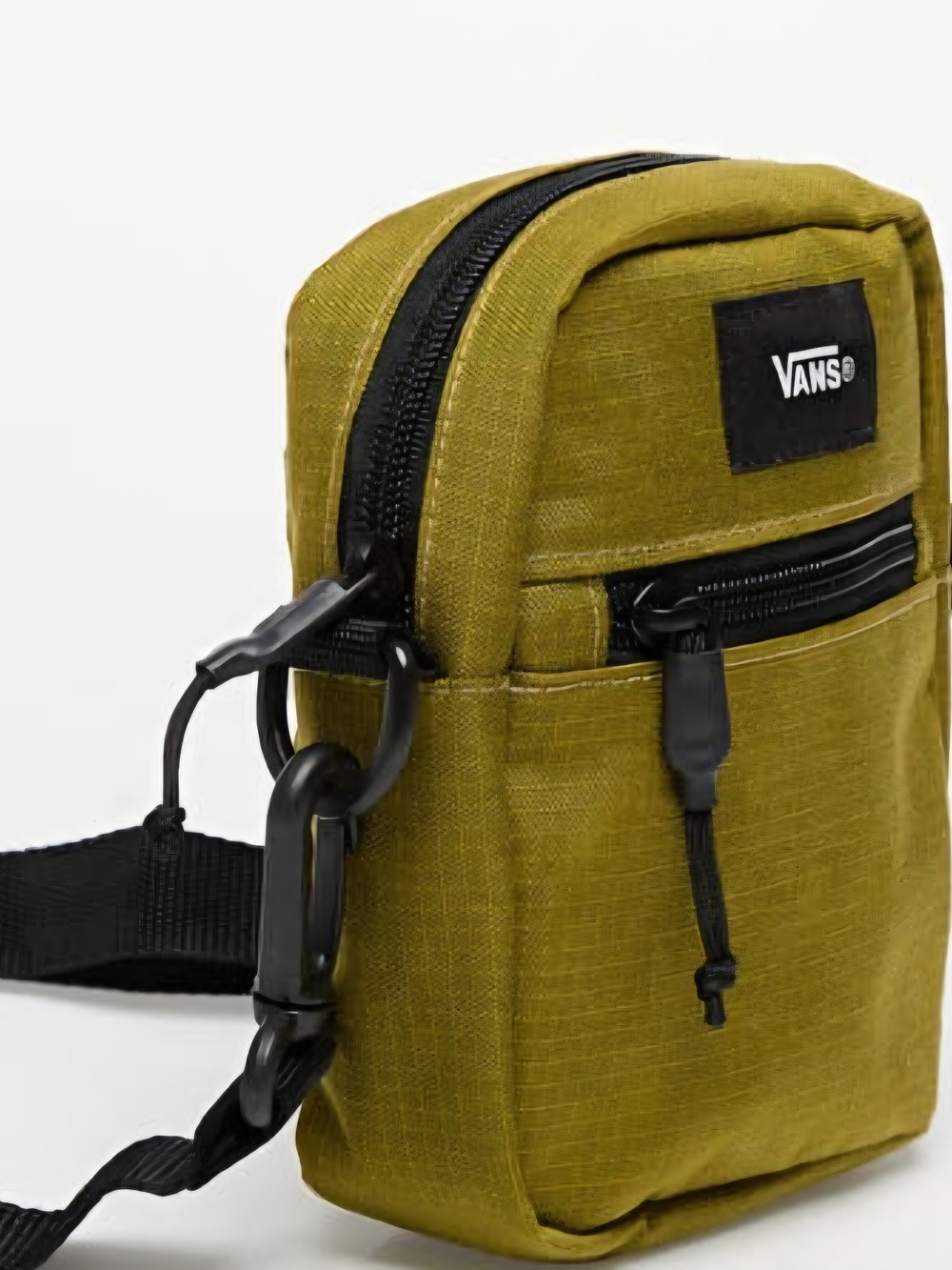 NWT Vans Burnt Gold Yellow Green Compact Crossbody Bag with Black Strap - Picture 2 of 4